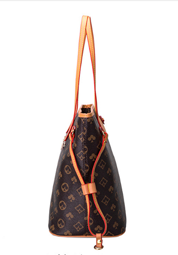 Louisa Flower Vegan Leather Tote Brown