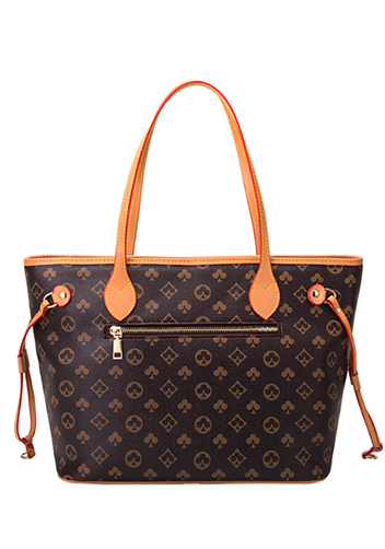 Louisa Flower Vegan Leather Tote Brown