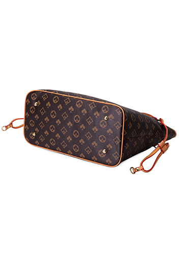 Louisa Flower Vegan Leather Tote Brown