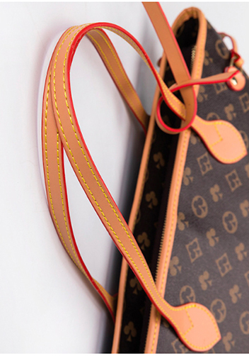 Louisa Flower Vegan Leather Tote Brown