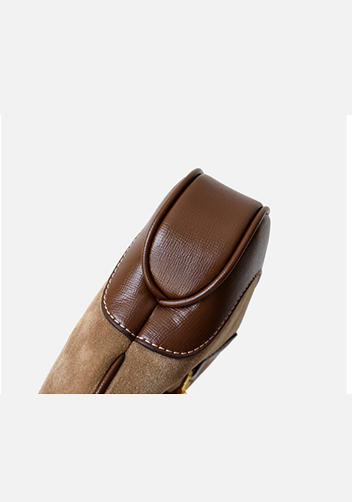 Daphne Suede Leather Shoulder Bag Brown