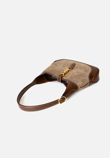Daphne Suede Leather Shoulder Bag Brown