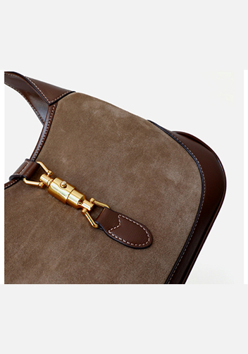 Daphne Suede Leather Shoulder Bag Brown