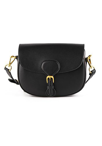 Paige Leather Shoulder Bag Black