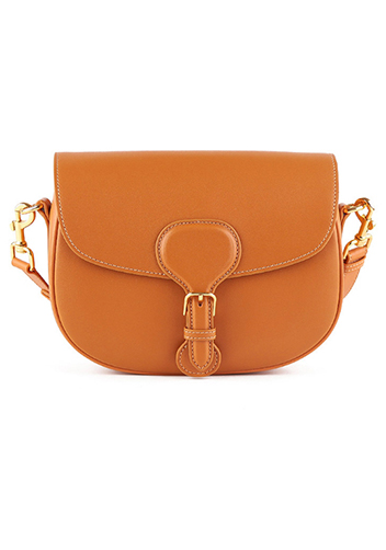 Paige Leather Shoulder Bag Camel