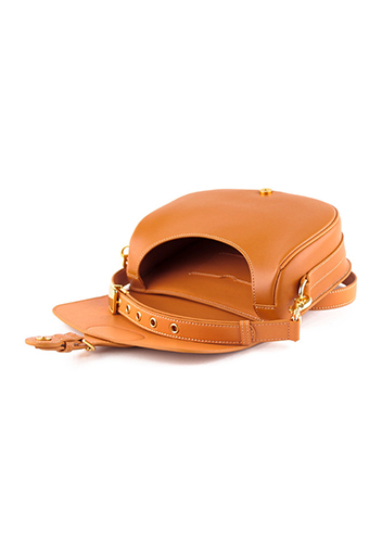 Paige Leather Shoulder Bag Camel