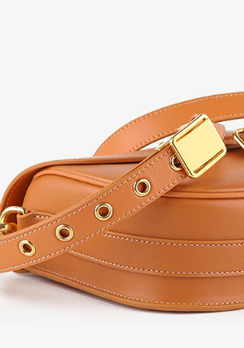 Paige Leather Shoulder Bag Camel