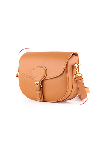 Paige Leather Shoulder Bag Camel