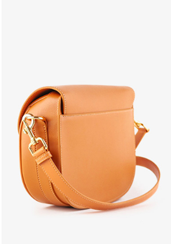Paige Leather Shoulder Bag Camel