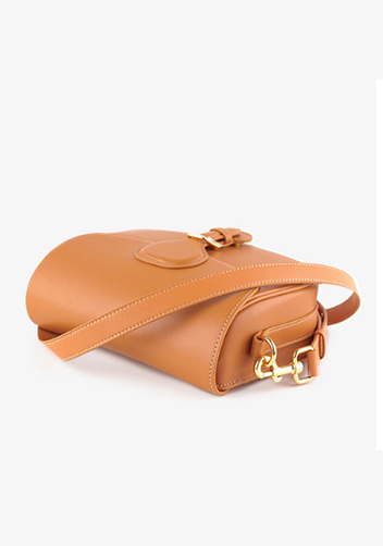 Paige Leather Shoulder Bag Camel