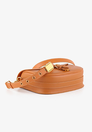 Paige Leather Shoulder Bag Camel