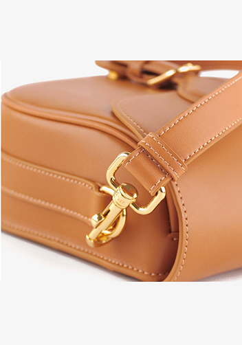 Paige Leather Shoulder Bag Camel