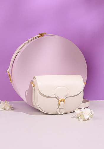 Paige Leather Shoulder Bag White