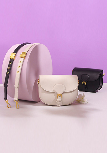 Paige Leather Shoulder Bag White