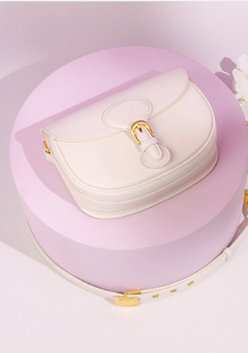 Paige Leather Shoulder Bag White