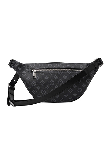 Louisa Flower Vegan Leather Waist Bag Black