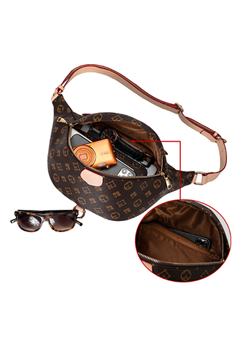 Louisa Flower Vegan Leather Waist Bag Brown