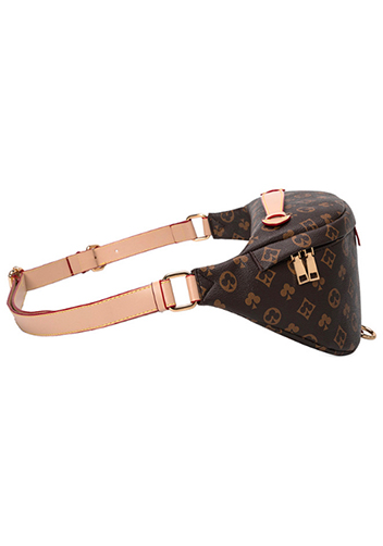 Louisa Flower Vegan Leather Waist Bag Brown