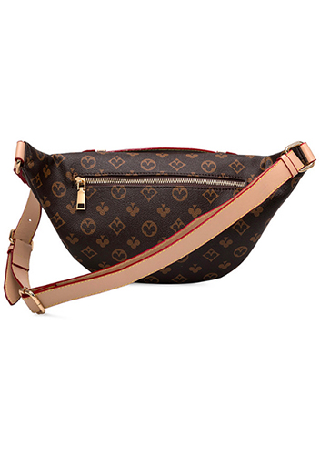 Louisa Flower Vegan Leather Waist Bag Brown