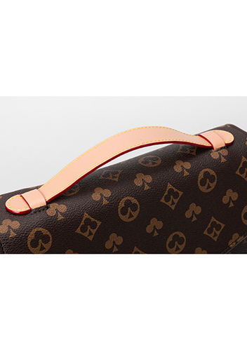 Louisa Flower Vegan Leather Flap Shoulder Bag Brown