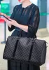 Louisa Checked Vegan Leather Traveling Bag Black
