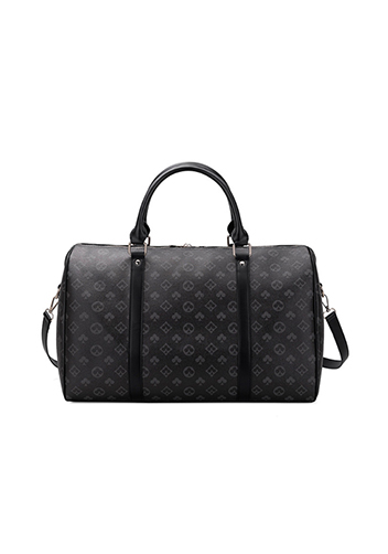 Louisa Flower Vegan Leather Traveling Bag Black