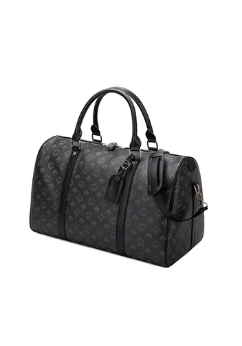 Louisa Flower Vegan Leather Traveling Bag Black