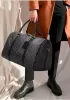 Louisa Flower Vegan Leather Traveling Bag Black