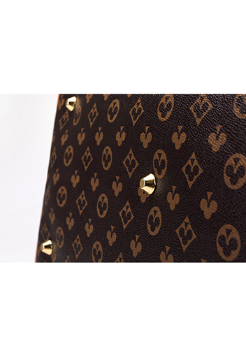 Louisa Flower Vegan Leather Traveling Bag Brown