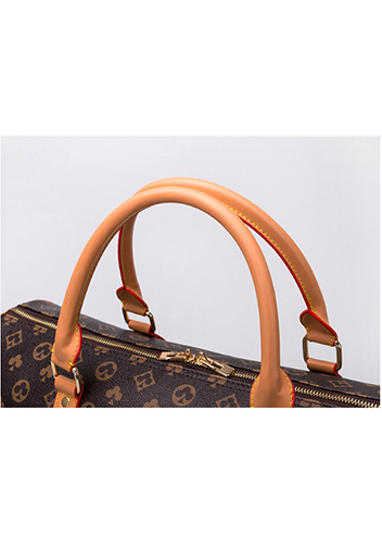 Louisa Flower Vegan Leather Traveling Bag Brown