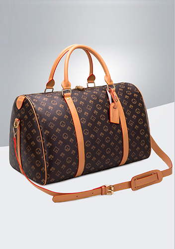 Louisa Flower Vegan Leather Traveling Bag Brown