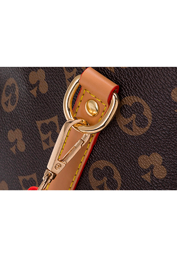 Louisa Flower Vegan Leather Traveling Bag Brown