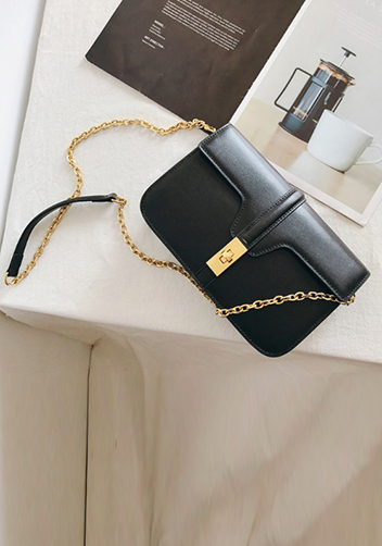 Shimanne Leather Shoulder Bag Black