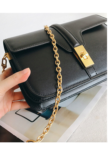 Shimanne Leather Shoulder Bag Black