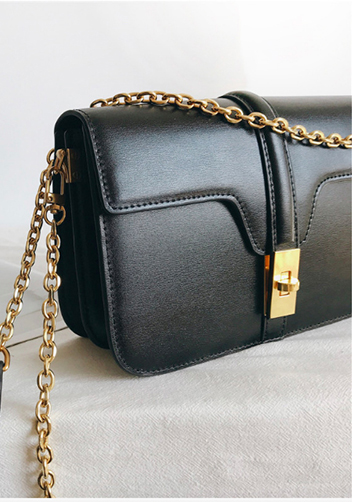 Shimanne Leather Shoulder Bag Black