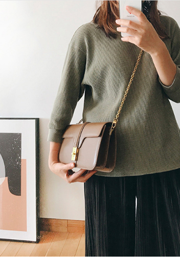 Shimanne Leather Shoulder Bag Brown