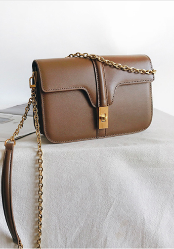 Shimanne Leather Shoulder Bag Brown