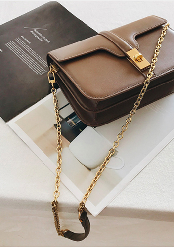 Shimanne Leather Shoulder Bag Brown