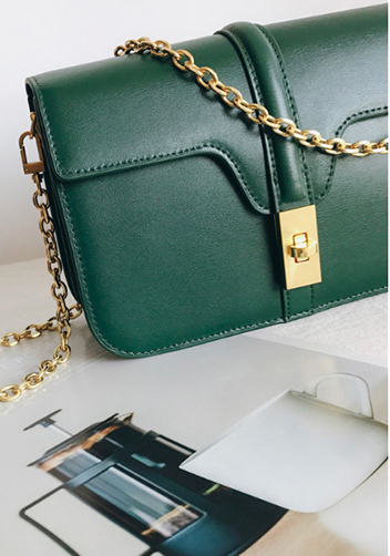 Shimanne Leather Shoulder Bag Green