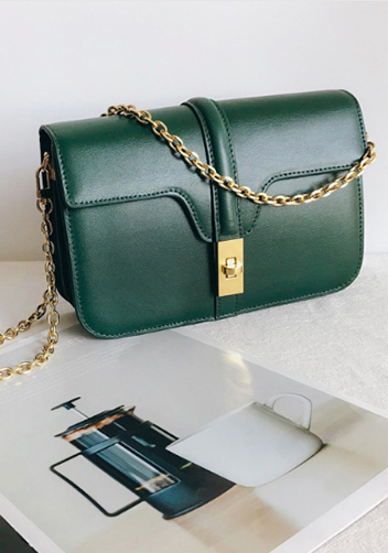Shimanne Leather Shoulder Bag Green