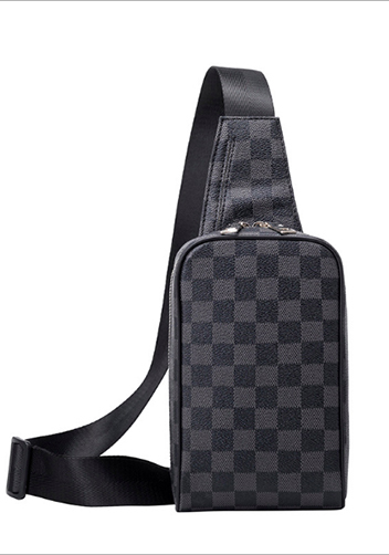 Louisa Checked Vegan Sling Bag Black