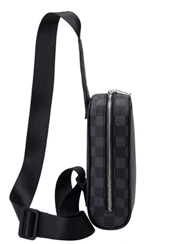 Louisa Checked Vegan Sling Bag Black