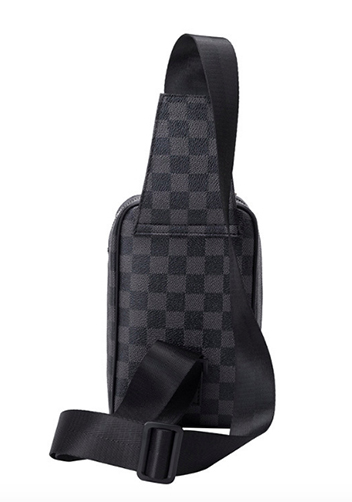 Louisa Checked Vegan Sling Bag Black