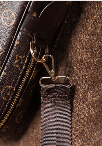 Louisa Flower Vegan Laptop Briefcase Brown