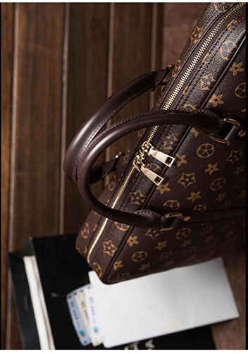 Louisa Flower Vegan Laptop Briefcase Brown