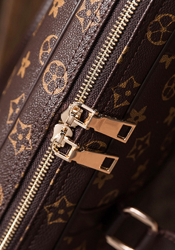 Louisa Flower Vegan Laptop Briefcase Brown