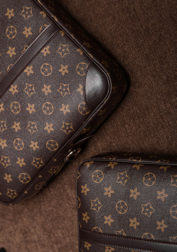 Louisa Flower Vegan Laptop Briefcase Brown