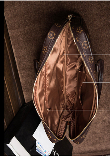 Louisa Flower Vegan Laptop Briefcase Brown