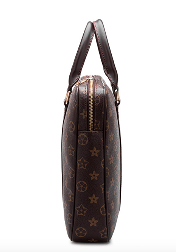Louisa Flower Vegan Laptop Briefcase Brown
