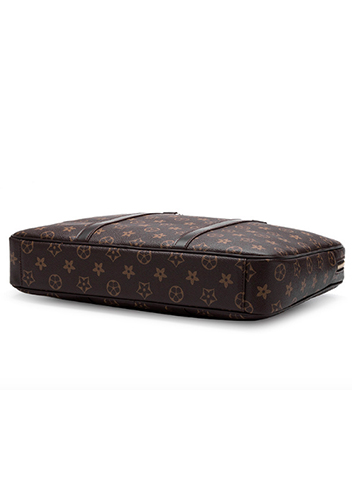 Louisa Flower Vegan Laptop Briefcase Brown